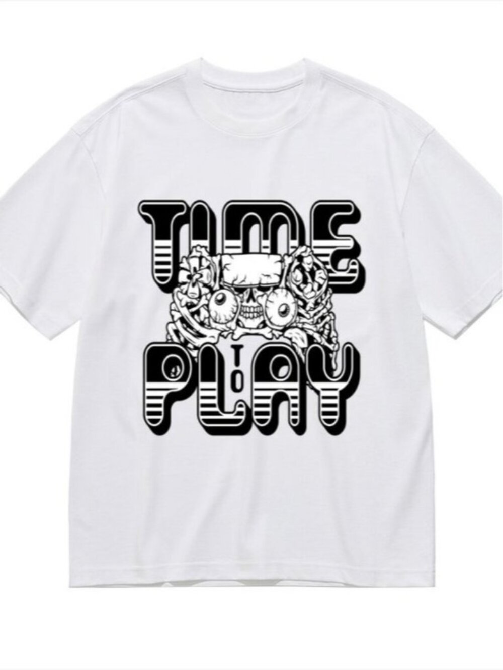 Graphic 'Time to Play' White Tee - Picture 3 of 5
